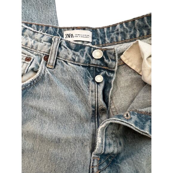 Zara High Rise Distressed Jeans – Button Fly – Women’s‎ Size 6 - Picture 3 of 4